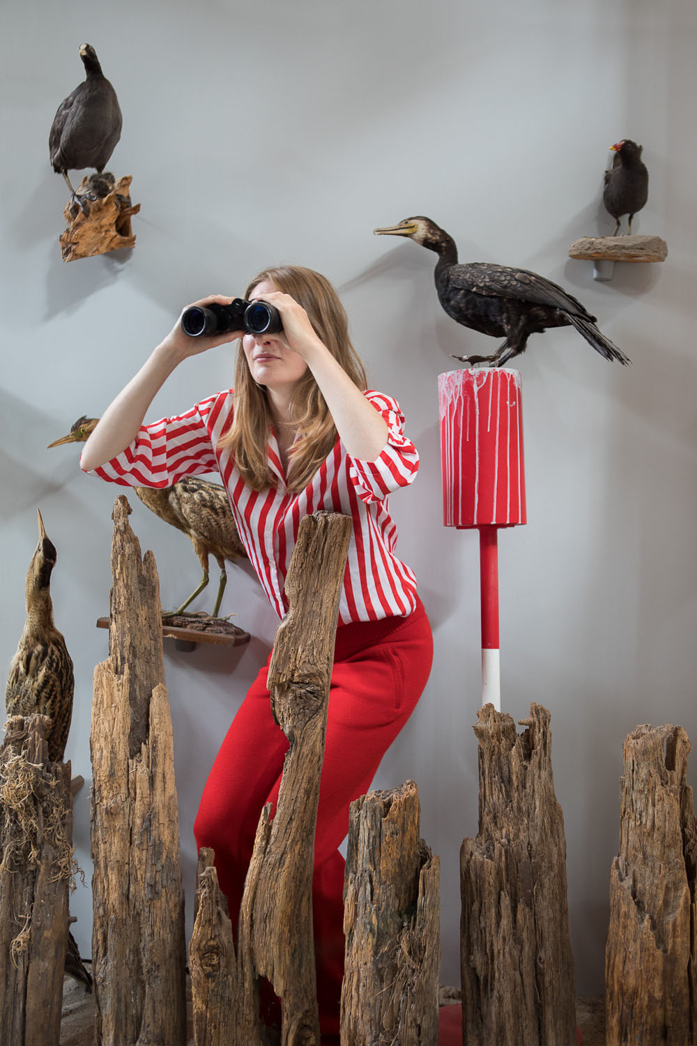 Mar en klif vogels verrekijker